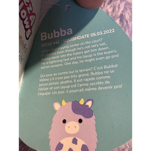 Squishmallows Bubba The Fuzzy Purple Cow Fuzzamallow Squishmallow Plush - Picture 9 of 9